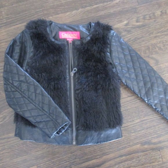 Catherine Malandrino Other - CATHERINE MALANDRINO Faux Leather Fur Kids Jacket